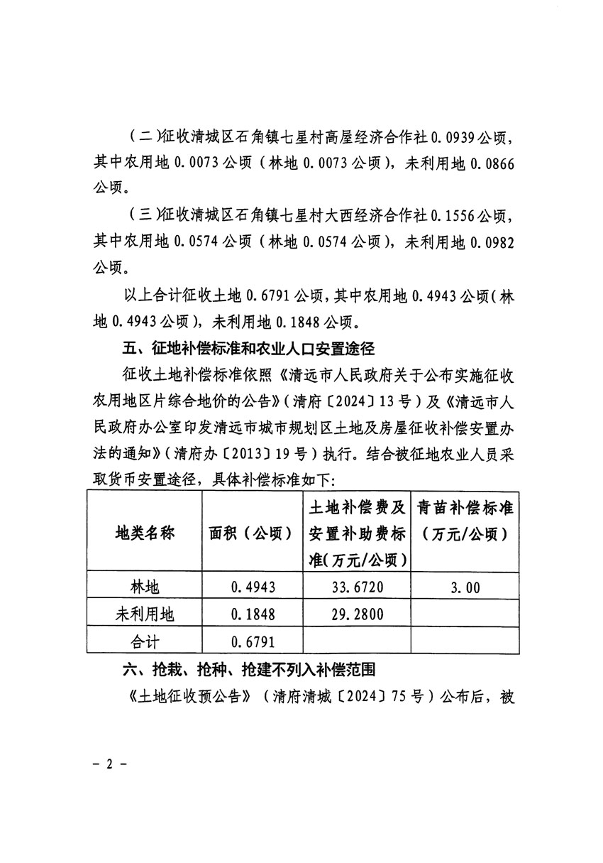清遠(yuǎn)市清城區(qū)2024年度第九批次城鎮(zhèn)建設(shè)用地征收土地公告（清府清城[2024]111號(hào)）_頁面_2.jpg